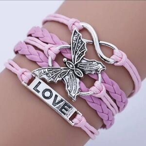 Pink butterfly bracelet